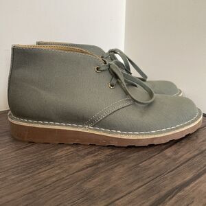 LL Bean Chukkas Ankle‎ Boots Green Canvas Women’s Size 7 Photo Sample RARE